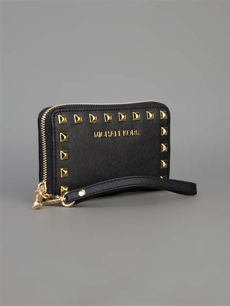 michael kors large wallet with strap|Michael Kors wristlet wallet black.